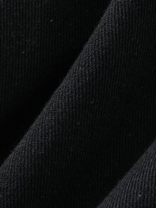 FRIFUL جاكيت جينز نسائي كاجوال متعدد الاستخدامات مزين بفيونكة - الأسود - مشاهدة 8