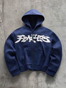 AXEPEAK Men's Casual Solid Color Hoodie Sweatshirt, Autumn/Winter - Navy Blue - View 1