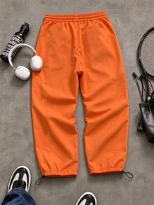 Sport MetroGents 男士抽繩腰蜘蛛圖案休閒日常旅行運動長褲 - 黑色 - 查看 2