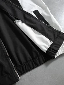 Manfinity Roghcode 男士字母與數字圖案拼色休閒日常長袖夾克 - 彩色 - 查看 8