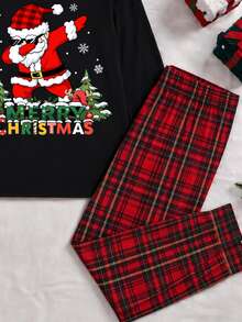 SHEIN Christmas Style Men's Long Sleeve Top And Long Pants Loungewear Set, Suitable For Home Wear, Couple Matching - Multicolor - View 5
