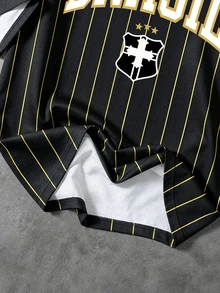 Sport MetroGents Kaos Olahraga Pria Berkerah Bulat dengan Motif Garis dan Huruf - MultiWarna - View 4