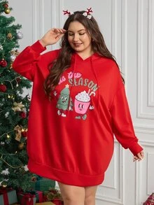 SHEIN CURVE+ كنزة هالوين بياقة مستديرة مقاس كبير - متعدد الألوان - مشاهدة 4