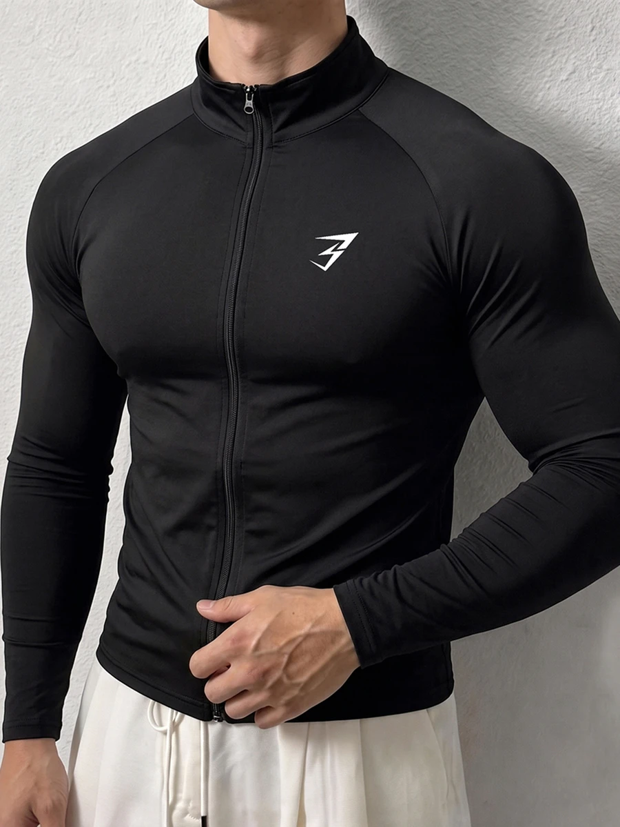Gym Rark Men's Zipper Long Sleeve Sports Jacket For Fitness - Multicolor - View 1