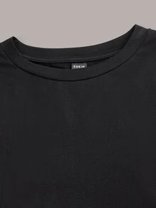 SHEIN EZwear 3件組女款純色圓領長袖休閒百搭T恤 - 黑色 - 查看 6