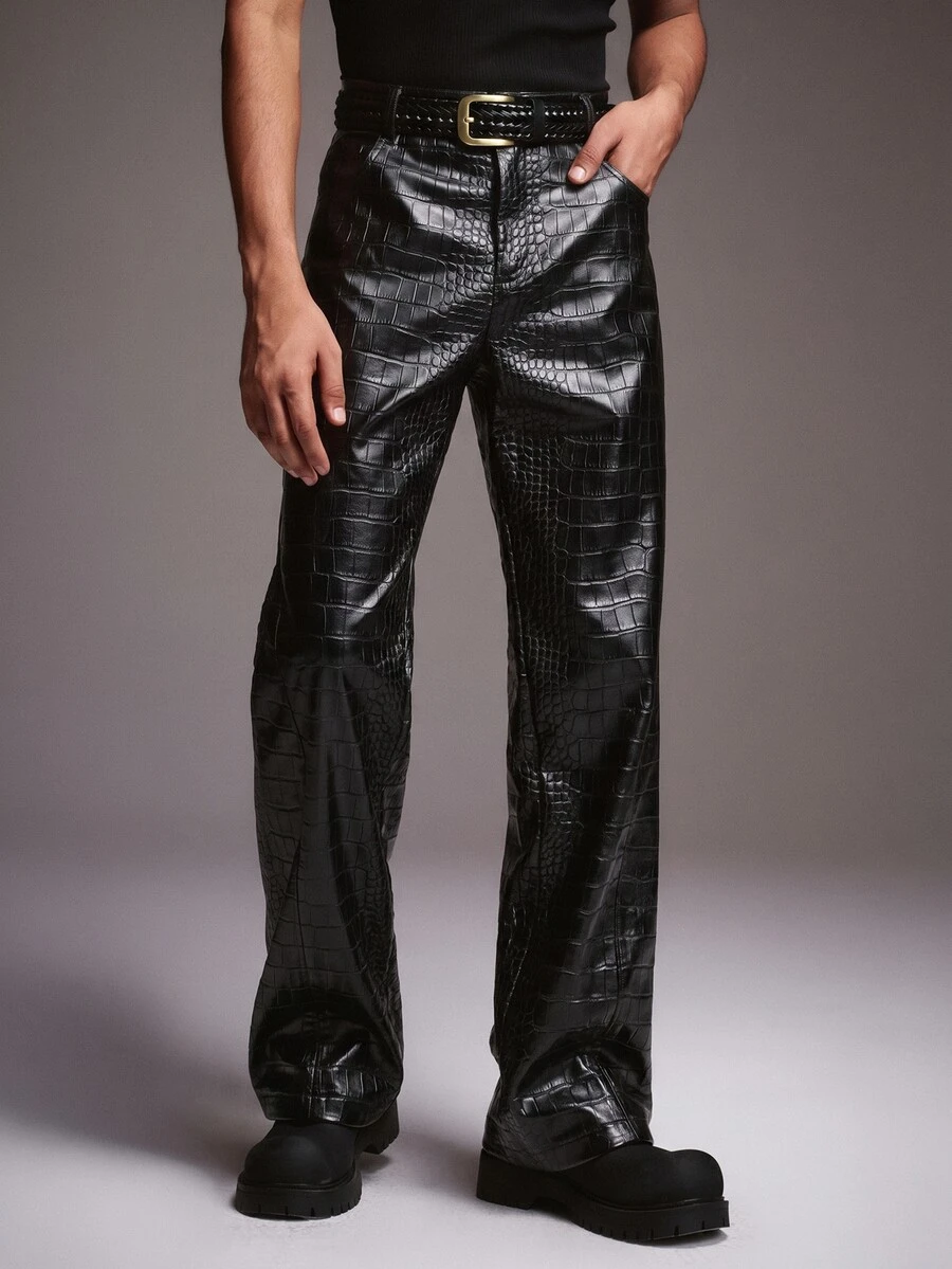 PAVTROS Men's Casual Versatile Daily Travel Long Pants With Pockets - Black - View 1