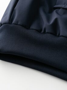 Sport MetroGents New Arrival Premium Men's Baseball Collar Jacket, Multi-Zipper Decor, Full Zip Front, Ribbed Cuffs And Hem, Vintage Casual Spring/Autumn Outerwear - Navy Blue - View 9