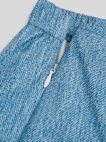 Sweetra CURVE Plus Size Women's Metal Decor Fashion Versatile Denim Effect Skirt - Blue - View 4