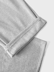 EASEVO Men's Summer Casual Loose Sweatpants Plus Size Grey Solid Color Patchwork Elastic Waist - Light Grey - View 5