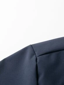 Sport MetroGents New Arrival Premium Men's Baseball Collar Jacket, Multi-Zipper Decor, Full Zip Front, Ribbed Cuffs And Hem, Vintage Casual Spring/Autumn Outerwear - Navy Blue - View 4
