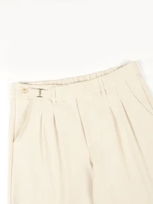 Manfinity Mode Men's Solid Color Pleated Pocket Casual Business Suit Pants - Beige - View 4