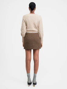 ATUI Studio Women's Vintage Asymmetrical Hem Skort - Brown - View 2