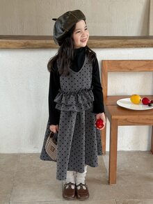 Dazy Kids Girls Polka Dot Vest Dress, New Spring/Autumn Sleeveless Dress, Stylish - Grey - View 6
