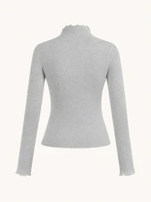 SHEIN EZwear 2件組女款純色立領長袖休閒百搭T恤 - 彩色 - 查看 7