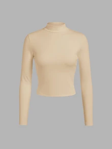 SHEIN EZwear 3件組女款休閒假領修身長袖T恤套裝，適合秋冬，完美疊穿，百搭 - 彩色 - 查看 3