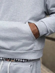 Major Grit Men's Hooded Sweatshirt With Pockets And Drawstring Waist Long Pants Set - Light Grey - View 4