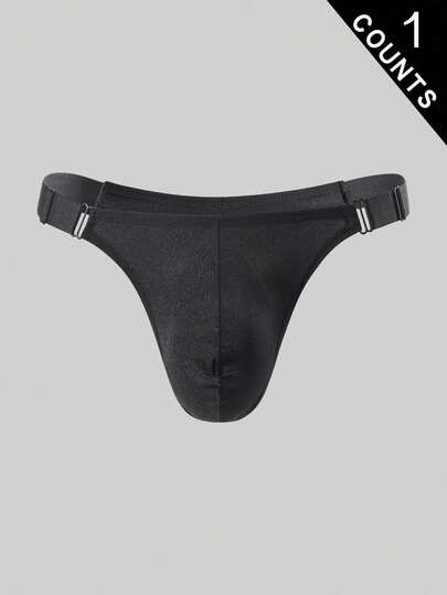 Manfinity Underwear&Sleepwear Basics 1pc Men's Daily Sexy Black Thong