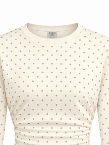 Tween Girl Polka Dot Pleated Casual Daily Long Sleeve Sweatshirt - Multicolor - View 6