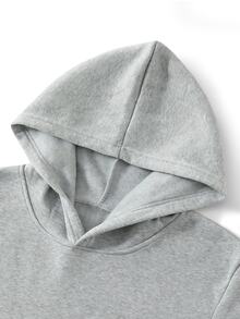 Manfinity Homme 男士麻灰色波士頓字母印花連帽衫與慢跑褲2件套，休閒街頭風復古運動裝，適合度假、假期、外出、聚會、演唱會 - 灰色 - 查看 4