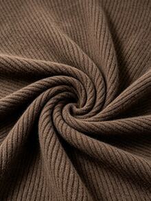 Cévolie Brown French Style Pullover Long Sleeve Sweater - Brown - View 7