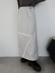 FRIFUL Women's Colorblock Casual Elegant Daily Wear Skirt Office Party Grey - Grey - View 6