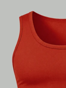 Manfinity Homme 2 Packs Men's Solid Color Round Neck Casual Versatile Tank Top, Holiday - Red - View 5