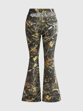 Goth Jeans da donna Y2K invernali versatili con ali, strass ricamati, sexy, mimetici, stile hot girl