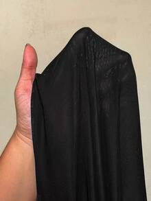 Auralis 夏季新款棕色露肩荷葉領金屬扣裝飾大尺碼收腰喇叭袖雙層網紗洋裝，優雅通勤晚宴正式風 - 彩色 - 查看 8
