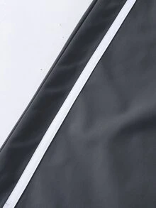 SHEIN 青少年女孩休閒寬鬆純色針織修身彈性腰運動短褲套裝 返校季秋季 內層保暖 海灘款 Senior 2027 粉色 - 深灰色 - 查看 6