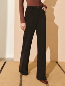 MOTF PREMIUM WOMEN'S CORDUROY STRETCH FLARE LEG PANTS, AUTUMN/WINTER - Coffee Brown - View 6