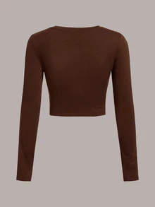 SHEIN EZwear 3件組女款純色圓領長袖休閒百搭T恤 - 彩色 - 查看 4