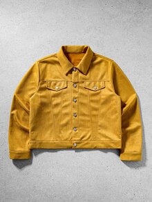 ROMWE MEN Men's Knight Graphic Casual Daily Long Sleeve Jacket - Khaki - View 2