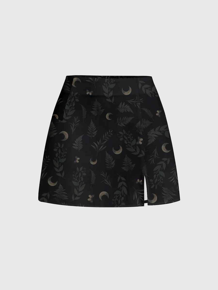 ROMWE Fairycore Rok Mini Seksi Belahan untuk Wanita dengan Motif Matahari, Bulan, Bintang, Daun, Hutan Gelap Misterius - Hitam - View 1