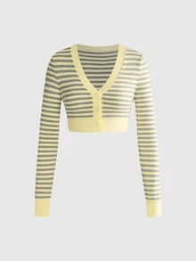 ROMWE Y2K Halloween Skeleton Argyle Pattern Autumn/Winter All-Match Versatile Slim Fit College Style Women's Cardigan - Multicolor - View 1