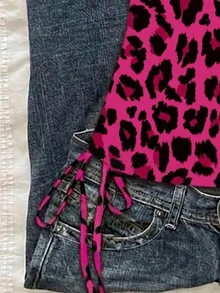 Attitoon Women's Casual Fitted Tube Top, Fuchsia Leopard Print Top - Multicolor - View 4