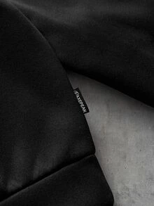 AXEPEAK Sweatshirt Pullover Pria Lengan Panjang Kerah Bulat Potongan Longgar - Hitam - View 3