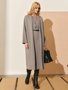 MOTF PREMIUM WOMEN'S LOOSE KNIT CARDIGAN, AUTUMN/WINTER - Grey - View 4