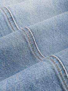 GlowEve CURVE Plus Size Women's Colorblock Pocket Casual Versatile Denim Jeans - Blue - View 5