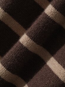 Dazy Plus Korean Style Colorblock Patchwork Preppy Versatile Brown Pullover Sweater, New Autumn/Winter - Brown - View 8
