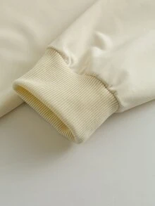 Manfinity Homme 男士字母圖案拉鍊外套與運動長褲套裝，秋季服飾 - 卡其色 - 查看 5