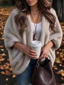 Easura Plus Size Women's Autumn/Winter Faux Fur Coat, Elegant Party for ...