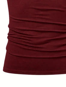 Manfinity Homme 2 Packs Men's Solid Color Round Neck Casual Versatile Tank Top, Holiday - Red - View 3