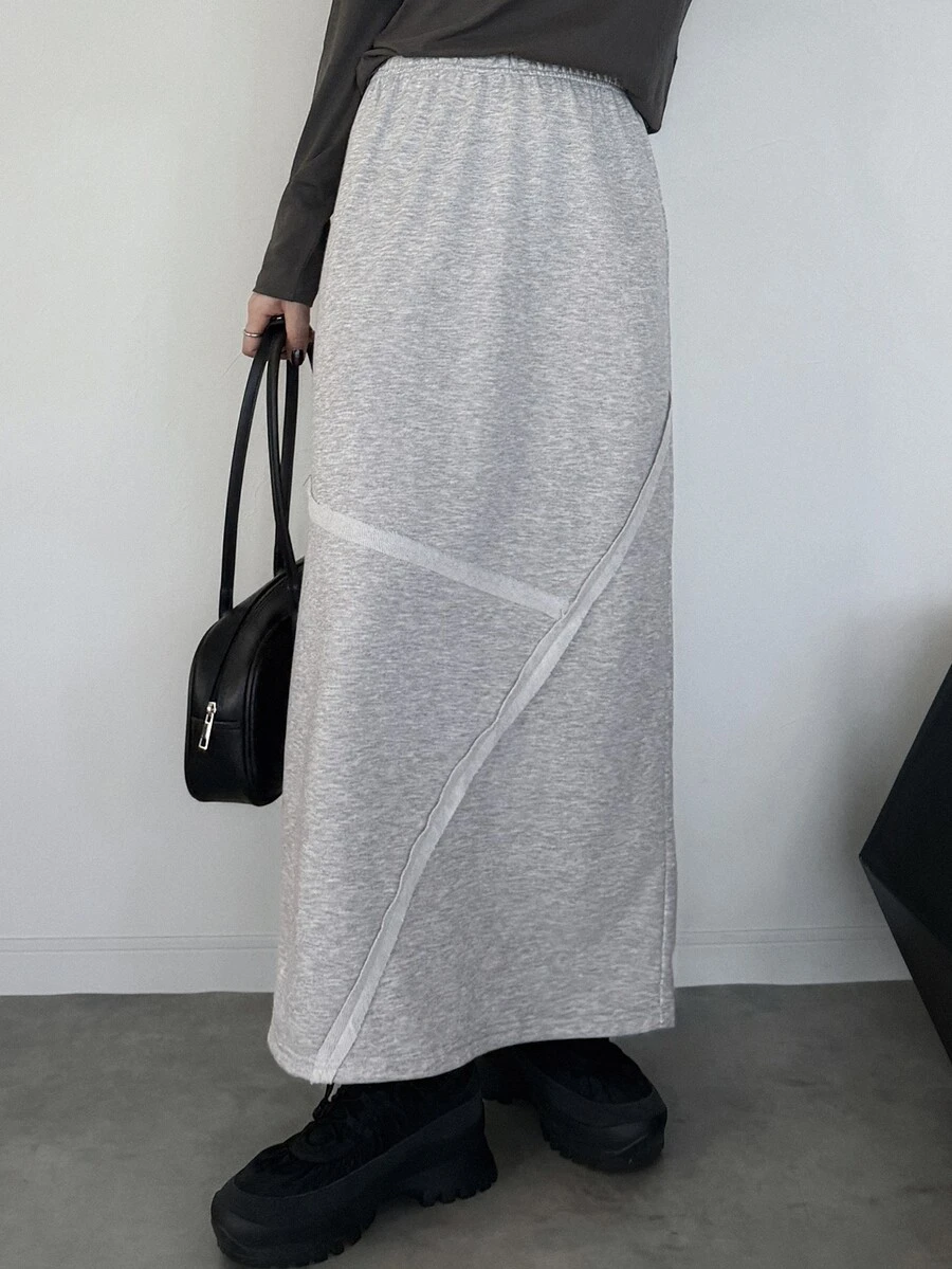FRIFUL Women's Colorblock Casual Elegant Daily Wear Skirt Office Party Grey - Grey - View 1
