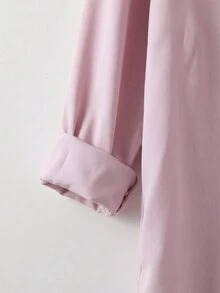 SHEIN CURVE+ Plus Size Autumn Winter Loose White Basic Long-Sleeved Button-Down Shirt Blouse Tops Old, 2026 22W Fall - Pink - View 5