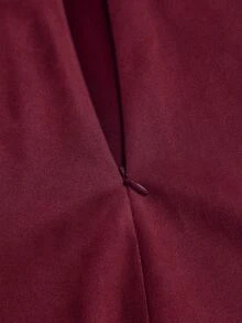 Sweetra Women's Summer New Suede Fabric Asymmetrical Hemline Skirt, Suitable For Shopping, Commuting And Daily Wear - Burgundy - View 5