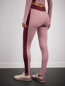 Nöista Quần legging thể thao có dải phối màu tương phản ở hai bên - Bụi tím - Xem 5