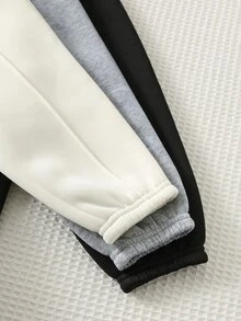 Cozy Pixies Baby Boy Casual Comfortable Daily Versatile Black + Grey + White Long Pants Set - Multicolor - View 4