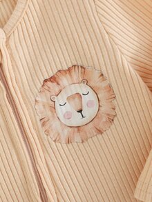 Cozy Pixies 新生兒休閒舒適可愛小獅子圖案長袖連身衣套裝 - 彩色 - 查看 5