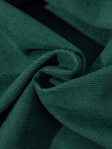 SHEIN 女童法式復古花卉刺繡蕾絲飾邊對比領泡泡長袖深綠色洋裝，適合秋季、生日、萬聖節、聖誕節 - 墨綠色 - 查看 8