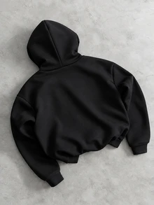 GymBeat Men's Striped Colorblock Zip-Up Hooded Sports Jacket - Black - View 4